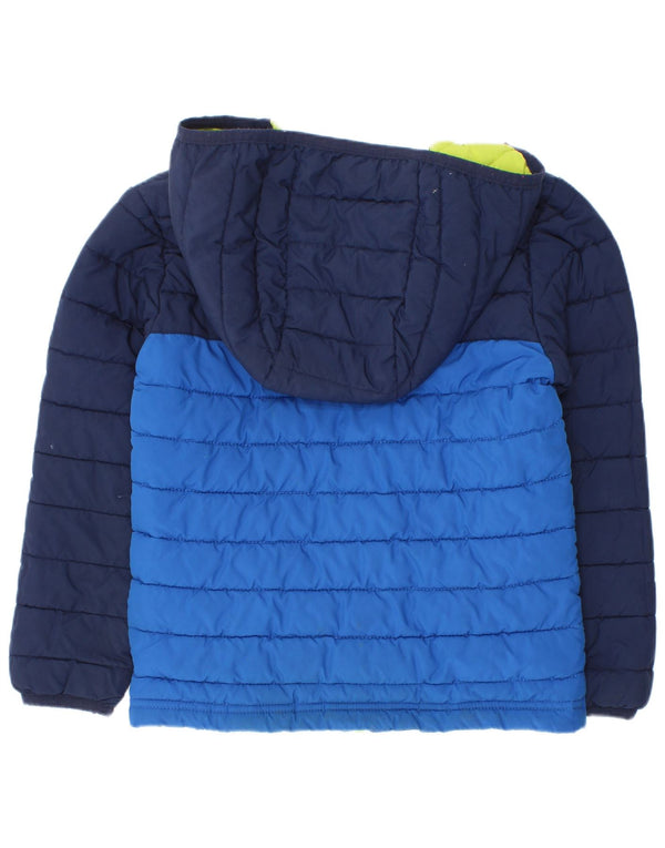 Columbia Chaqueta acolchada con capucha para niños 6-7 años XS Azul marino Colorblock