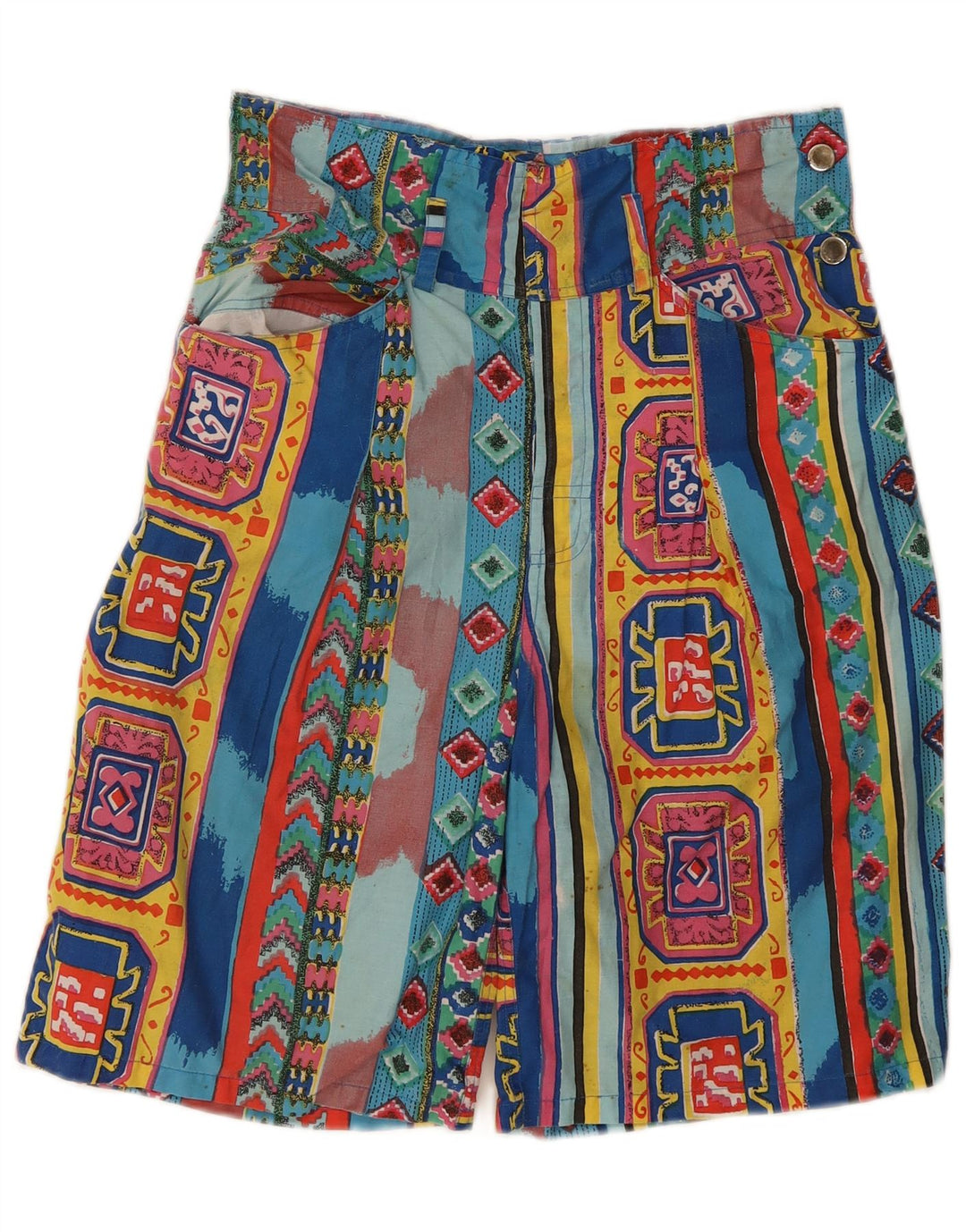 Vintage Mujer Bermudas Shorts W30 Medio Multicolor Geométrico