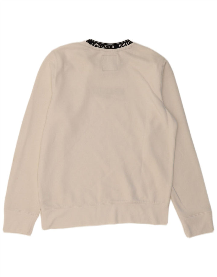 HOLLISTER Sudadera con gráfico gráfico tipo jersey de algodón blanco mediano para hombre