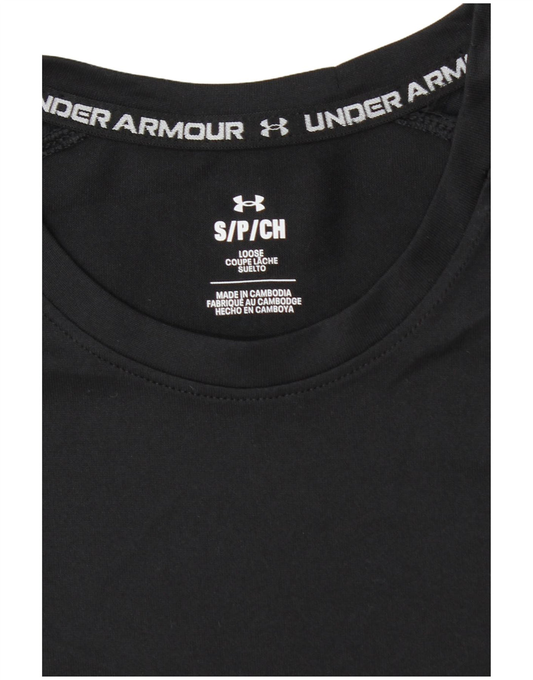 Under Armour Hombre Camiseta Top Small Negro Colorblock Poliéster