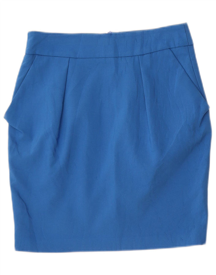 Minifalda Zara Mujer Small W26 Poliéster Azul