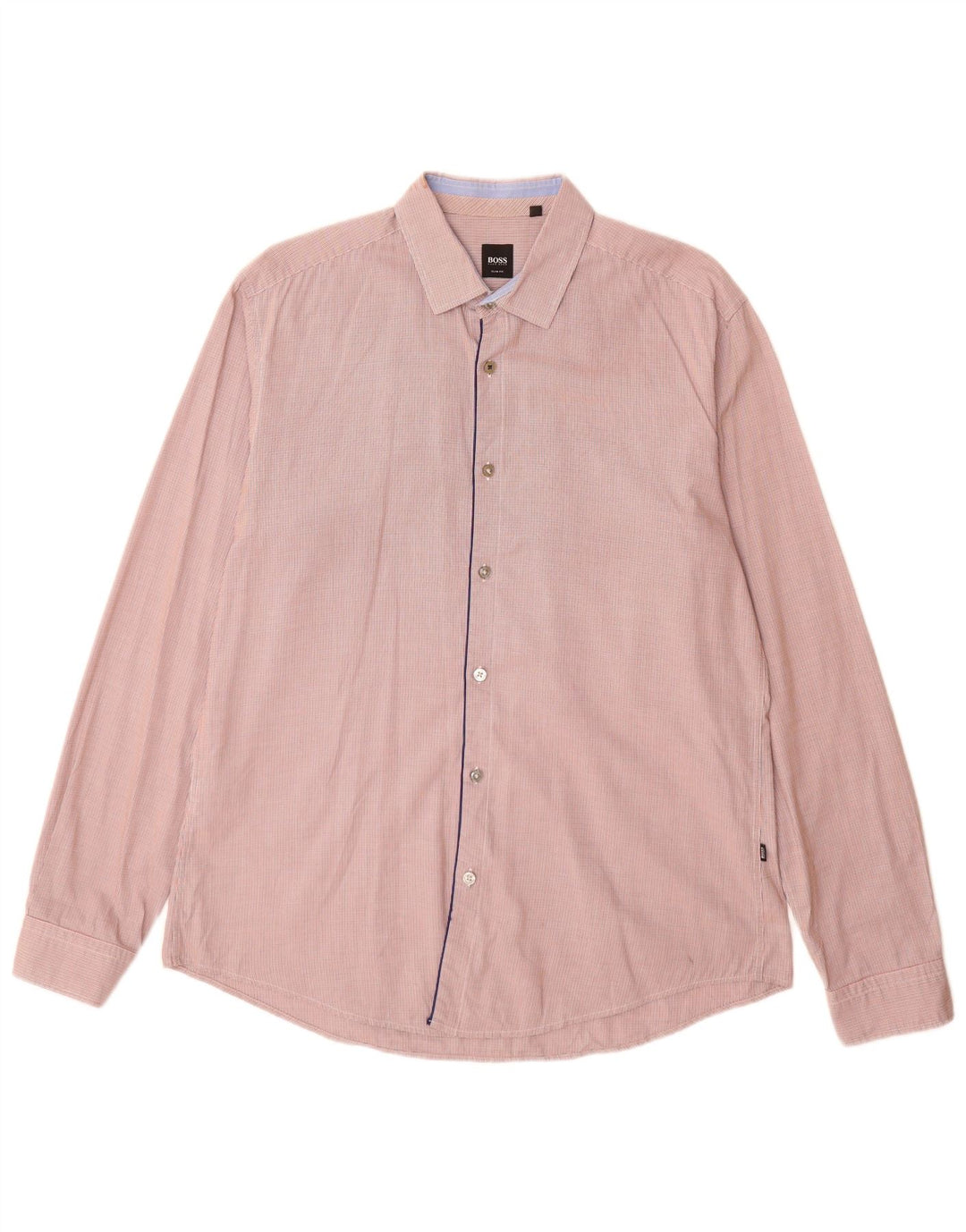 Camisas HUGO BOSS Hombre | Camisa slim fit a cuadros de algodón con pata de gallo naranja grande