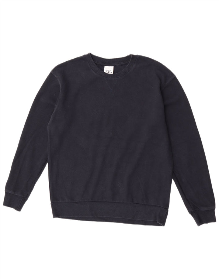 Zara Hombre Sudadera Jumper Medium Azul Marino Algodón