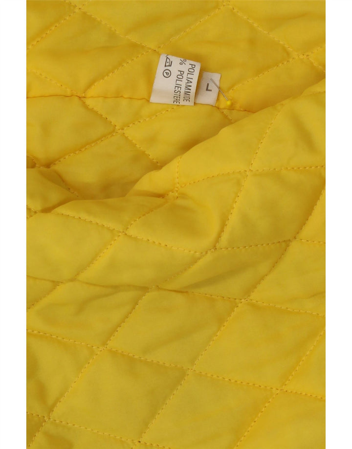Vintage hombres acolchado chaqueta bomber Reino Unido 40 grande poliamida negra