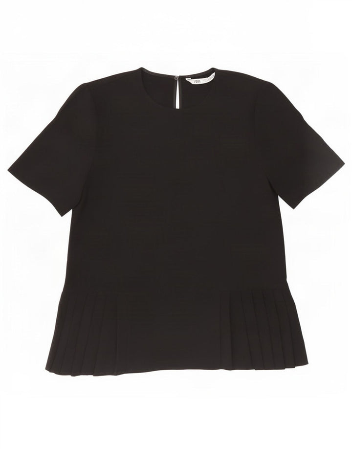 Zara Mujer Blusa Top UK 10 Small Negro