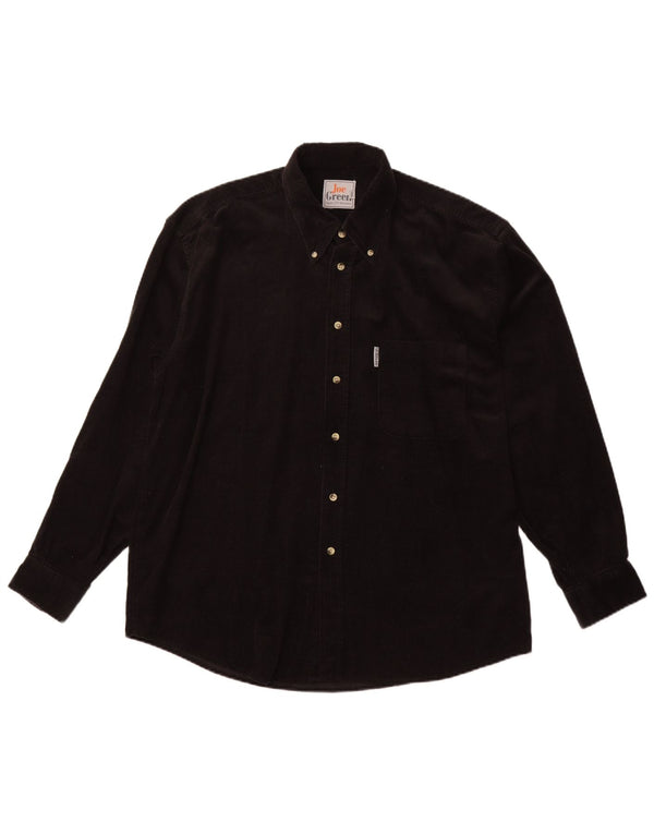 VINTAGE Camisa de pana para hombre 2XL Algodón negro