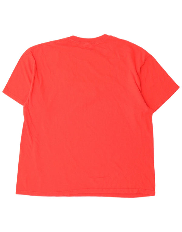 Vintage hombres camiseta gráfica Top XL algodón rojo