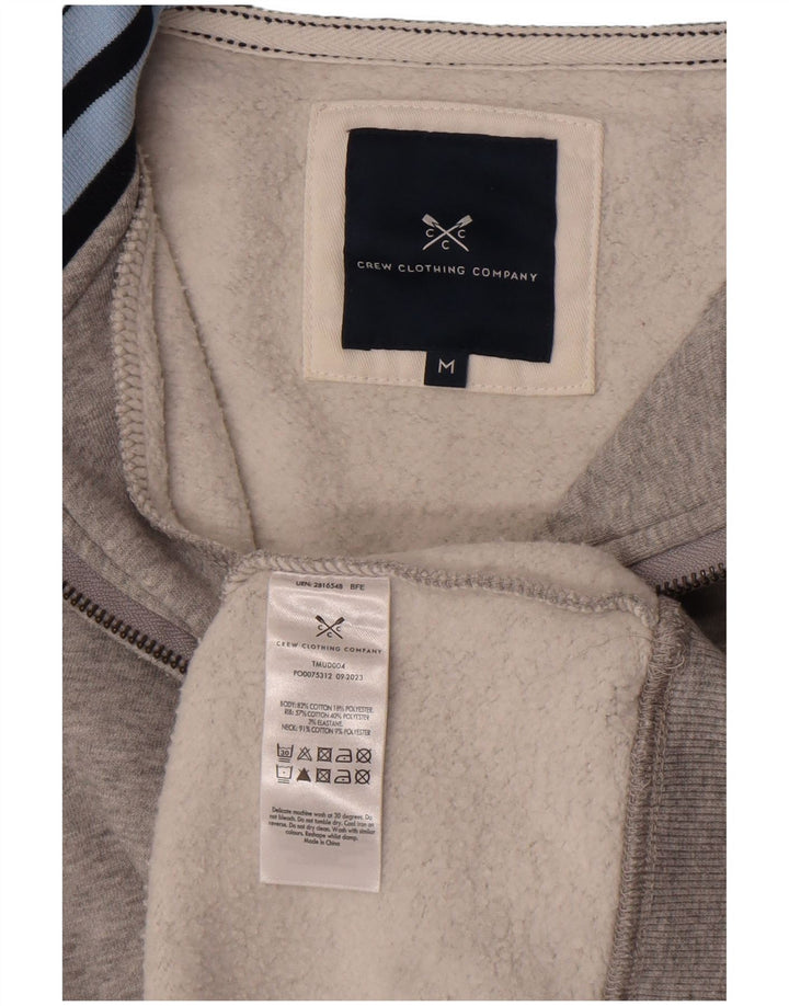Crew Clothing - Sudadera con cuello y cremallera para hombre, jersey de algodón gris medio