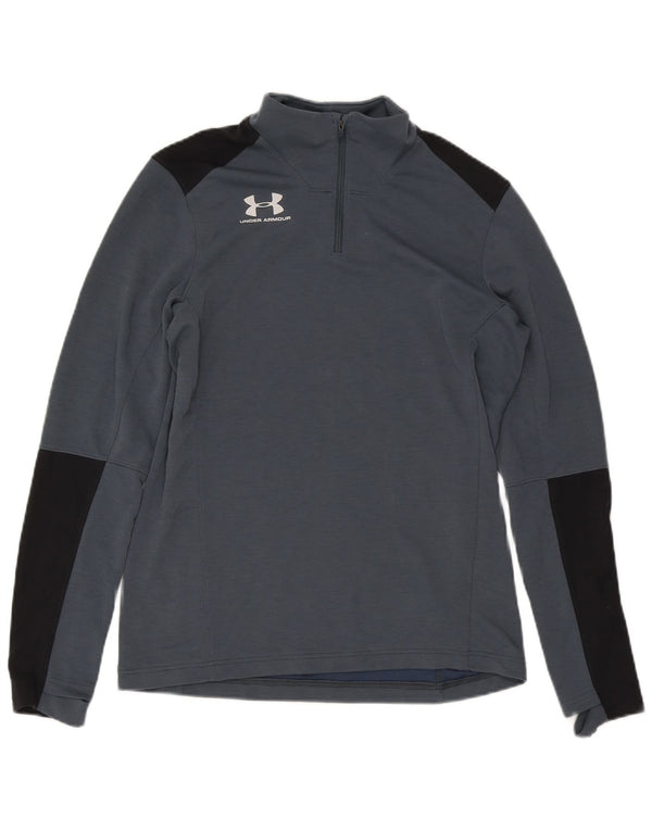 Under Armour Hombre Cold Gear Jersey Chándal Top Grande Gris Colorblock