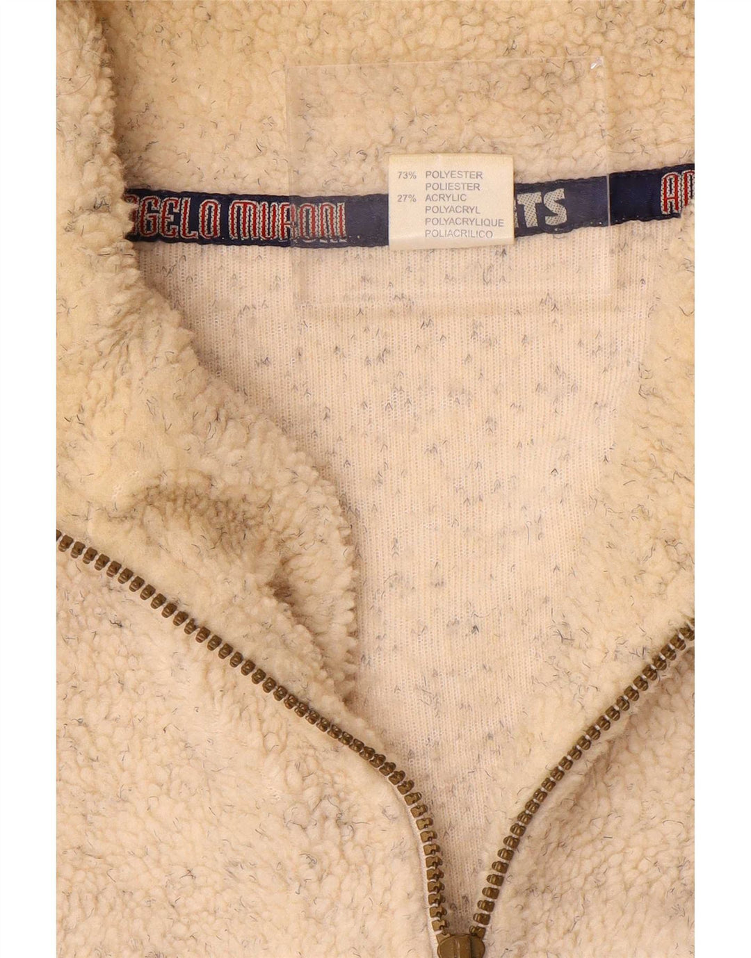 Angelo Muroni Jersey Polar Hombre con Cremallera Y Cuello XL Poliéster Moteado Beige