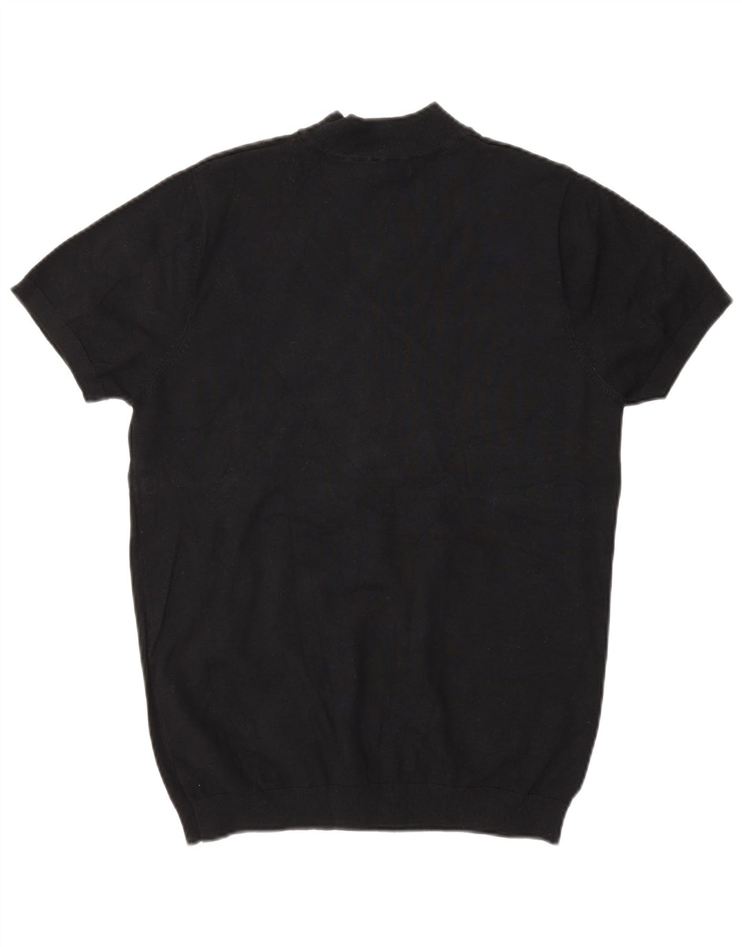 Zara Hombre Jersey De Manga Corta Con Cuello De Tortuga Suéter Pequeño Negro