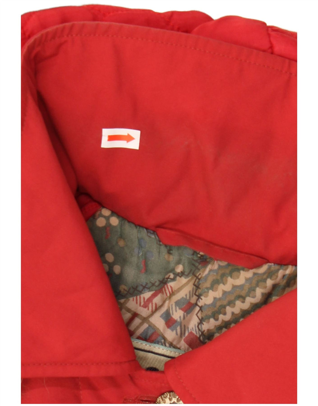 Vintage mujer con capucha chaqueta parka de gran tamaño IT 44 rojo medio