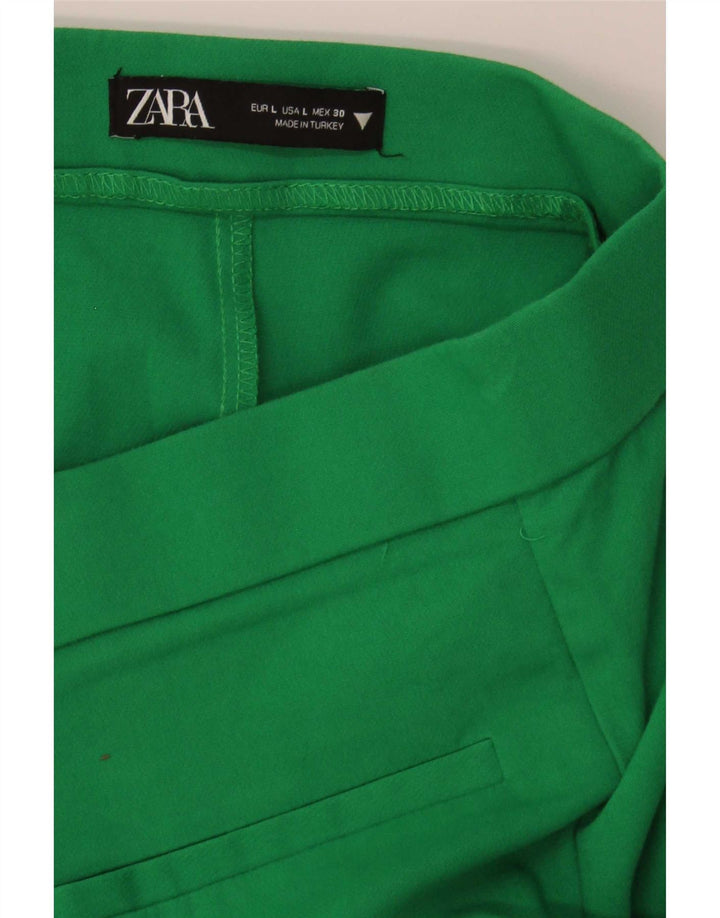 Zara Mujer Pantalón Casual Bootcut Grande W30 L26 Verde