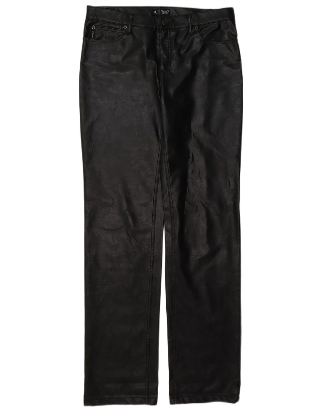 Armani Mujer Pantalones De Cuero W30 L35 Negro
