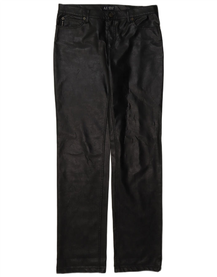 Armani Mujer Pantalones De Cuero W30 L35 Negro