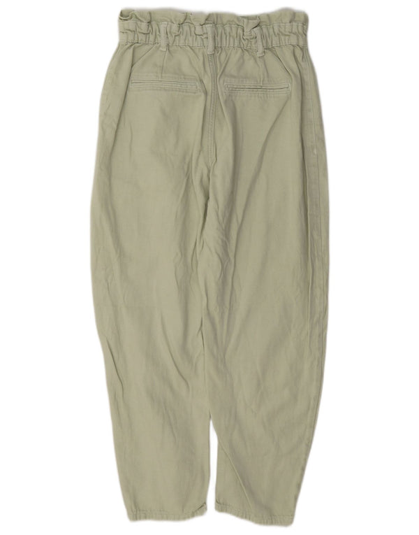 Zara Pantalones Casuales Cónicos De Cintura Alta Para Mujer EU 38 Small W28 L25 Gris