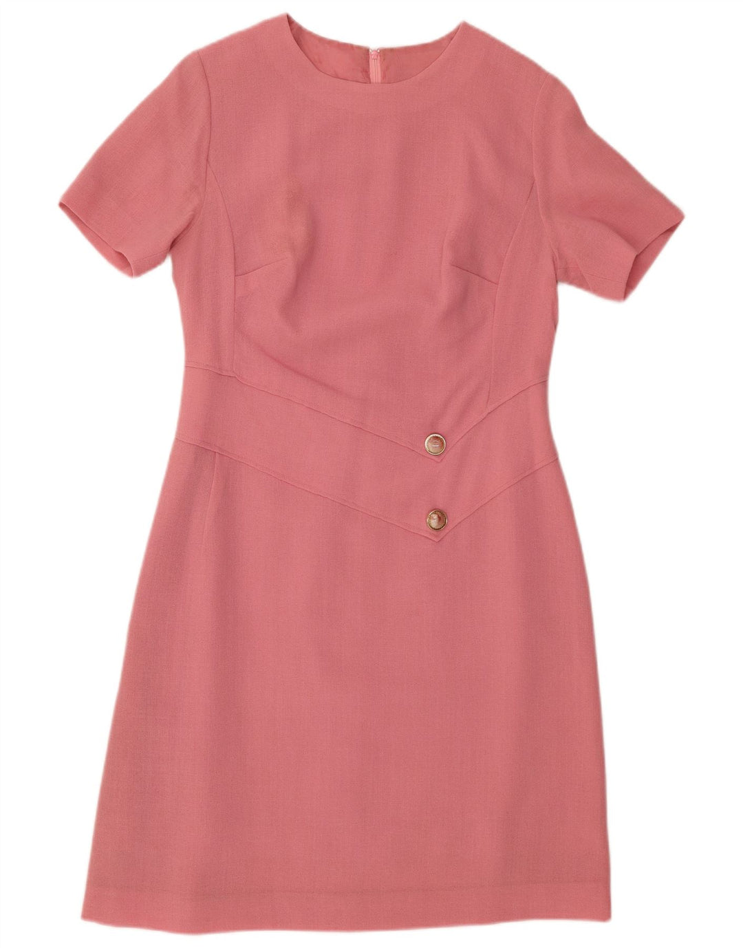 VINTAGE Vestido de vaina para mujer Reino Unido 12 Rosa medio