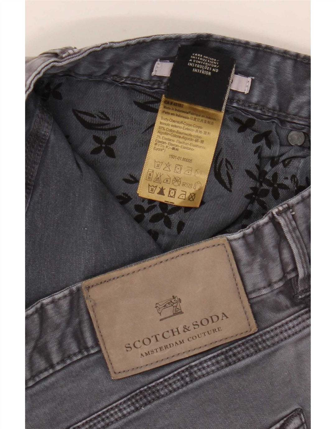 Vaqueros ajustados para hombre Scotch & Soda W32 L32 Algodón gris