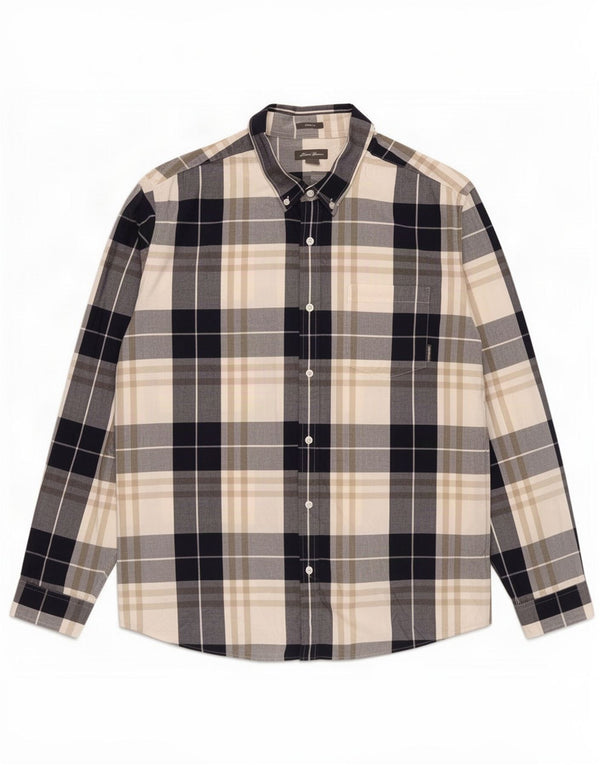 Eddie Bauer Camisa de corte clásico para hombre 2XL Algodón a cuadros azul marino