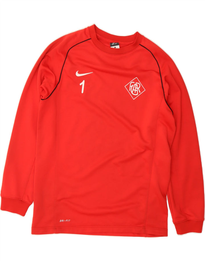 NIKE Mens Dri Fit Top Long Sleeve Large Red Polyester Vintage Nike and Second-Hand Nike from Messina Hembry 