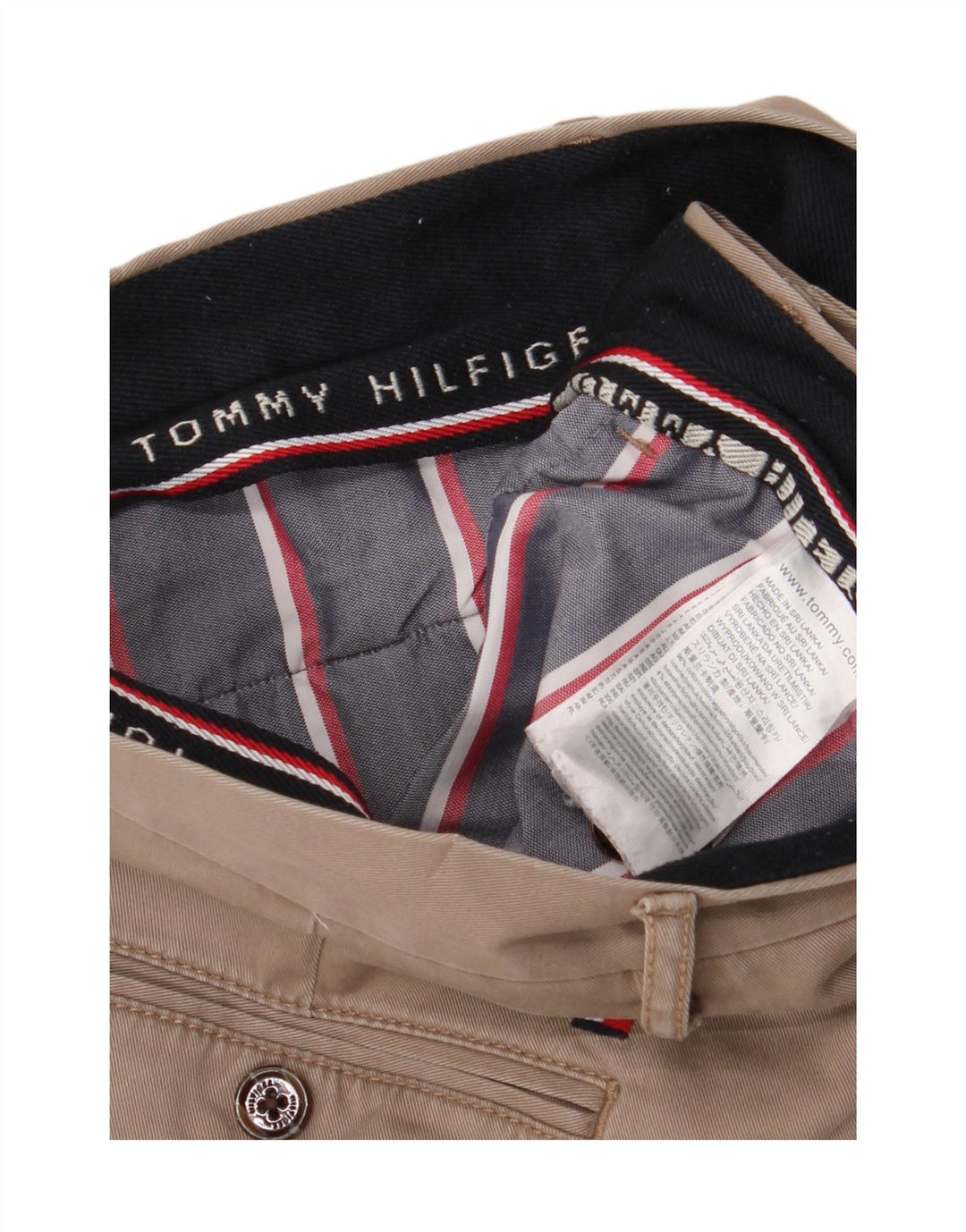 TOMMY HILFIGER Pantalón chino ajustado para hombre W34 L33 Algodón beige