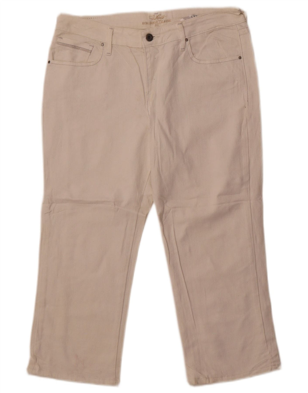 Levi's Capri Jeans para Mujer US 12 Grande W32 L22 Algodón Blanco