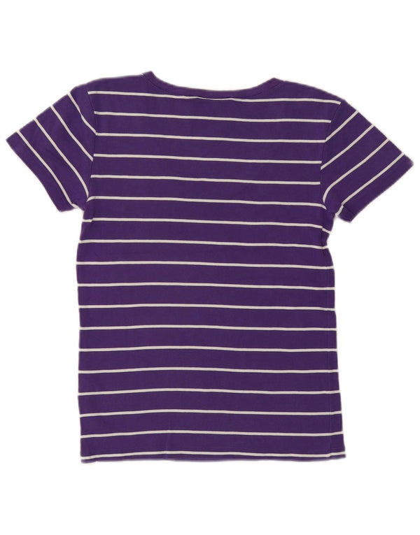 RALPH LAUREN Camiseta para mujer Top UK 40 Grande Algodón a rayas morado