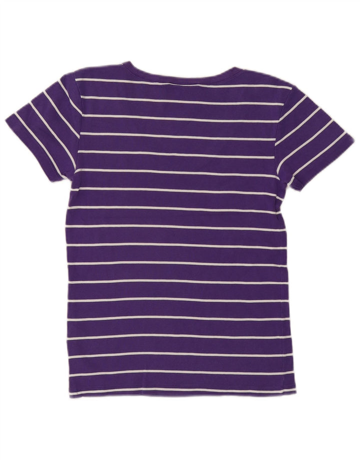 RALPH LAUREN Camiseta para mujer Top UK 40 Grande Algodón a rayas morado