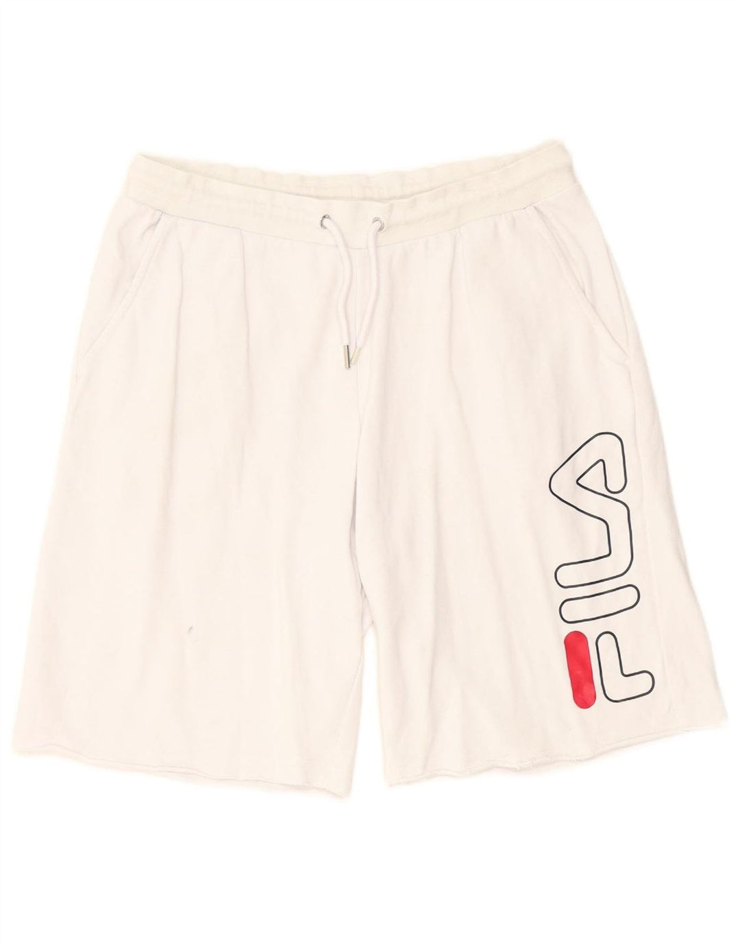 FILA Womens Graphic Sport Shorts UK 14 Large  White
