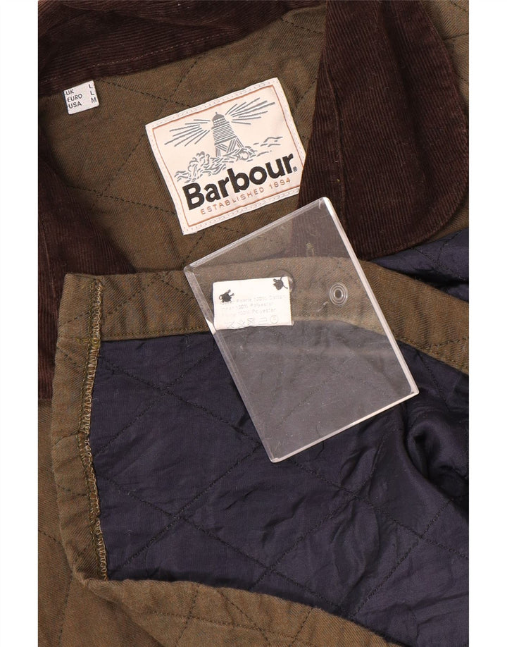 Barbour Chaqueta acolchada para hombre Reino Unido 40 Grande Algodón caqui