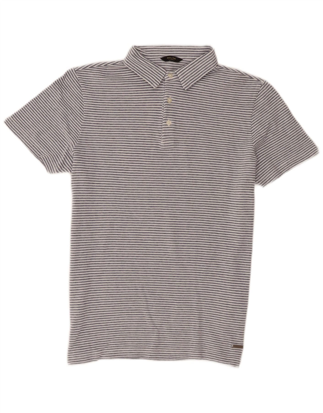Polo Massimo Dutti Hombre Algodón Rayas Azul Medio
