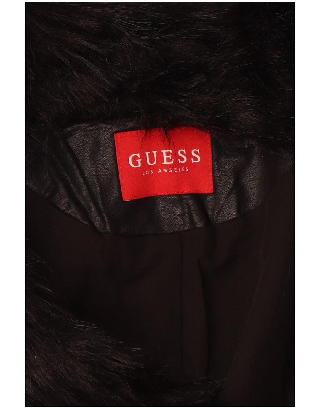 GUESS Chaqueta motera de piel sintética para mujer UK 6 XS Poliuretano negro