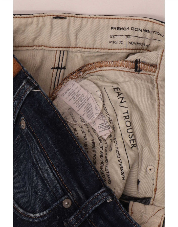 French Connection Vaqueros rectos regulares para hombre W30 L32 Algodón azul marino