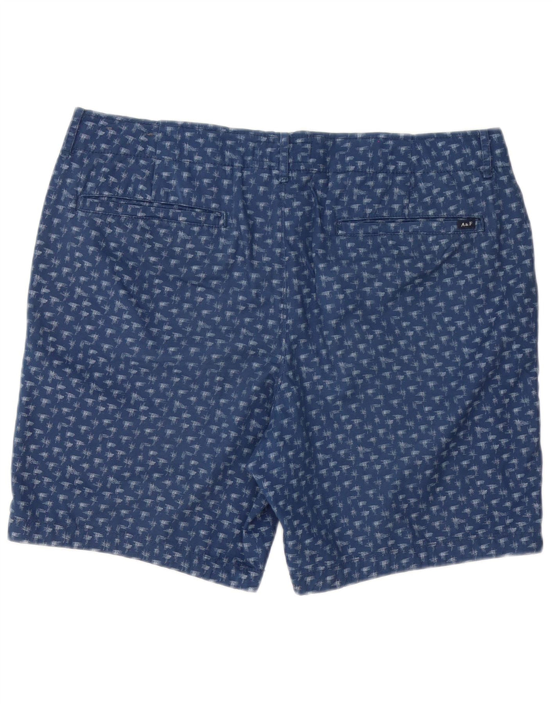 Abercrombie & Fitch Pantalones cortos chinos con estampado abstracto para hombre W36 Grande Azul marino