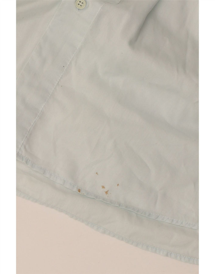 POP 84 Camisa Manga Corta Hombre Algodón Azul Medio