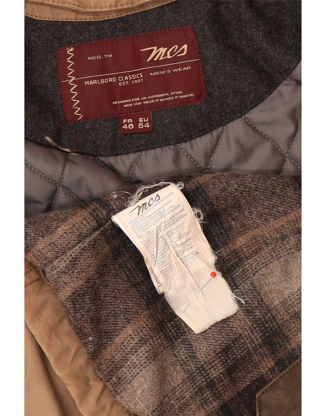 Marlboro Classics Chaqueta utilitaria para hombre EU 54 2XL Algodón marrón
