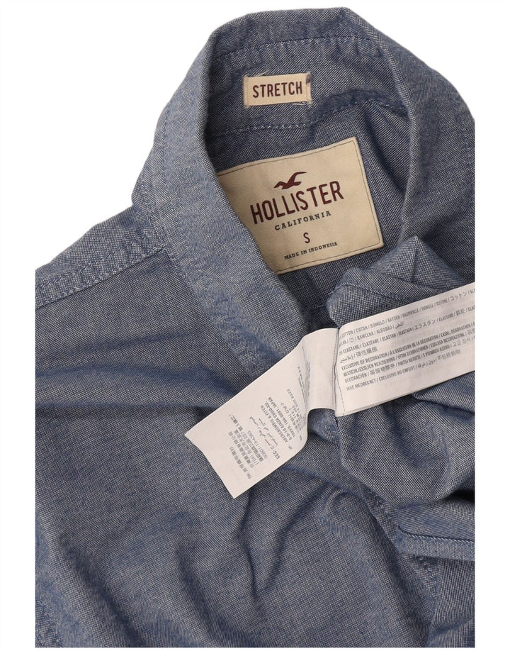 Camisa Hollister Hombre Pequeña Algodón Azul