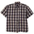IZOD Camisa Manga Corta Hombre XL Azul Marino Cuadros Algodón