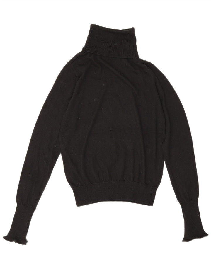 Zara Jersey con cuello vuelto para mujer UK 6 XS Poliéster negro