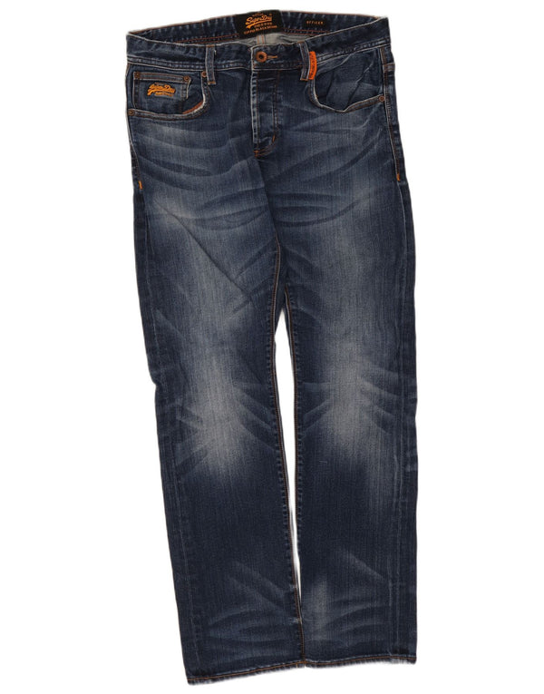 Superdry Vaqueros Rectos Para Hombre W32 L30 Algodón Azul