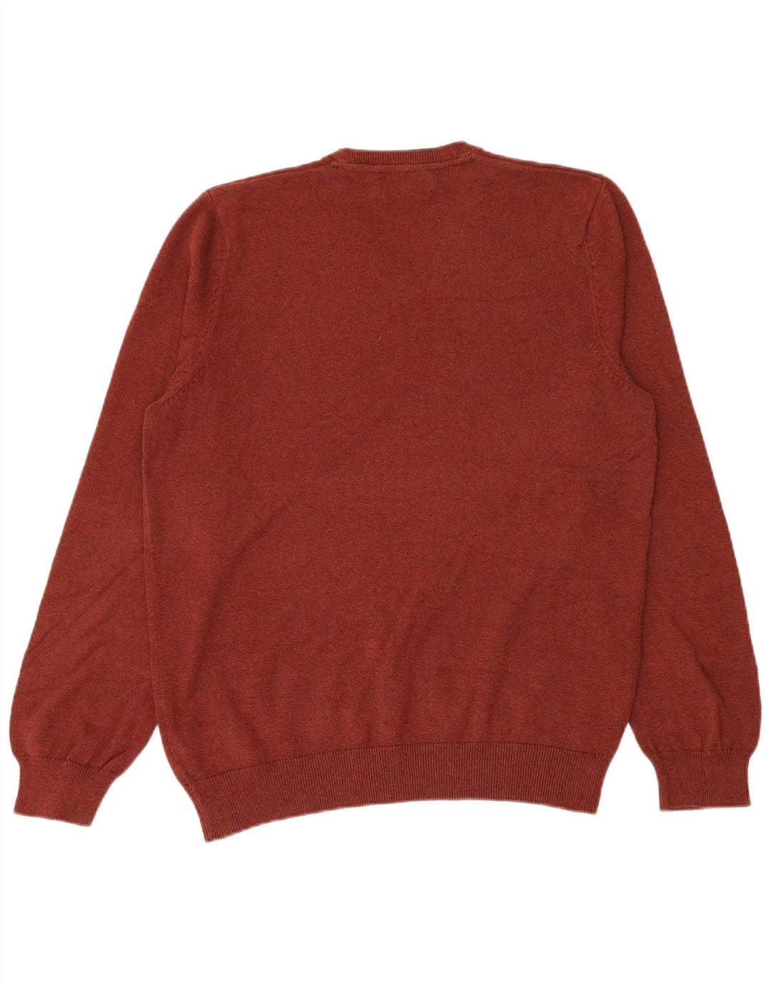 Marks & Spencer Jersey con cuello en V para hombre, talla grande, algodón moteado rojo