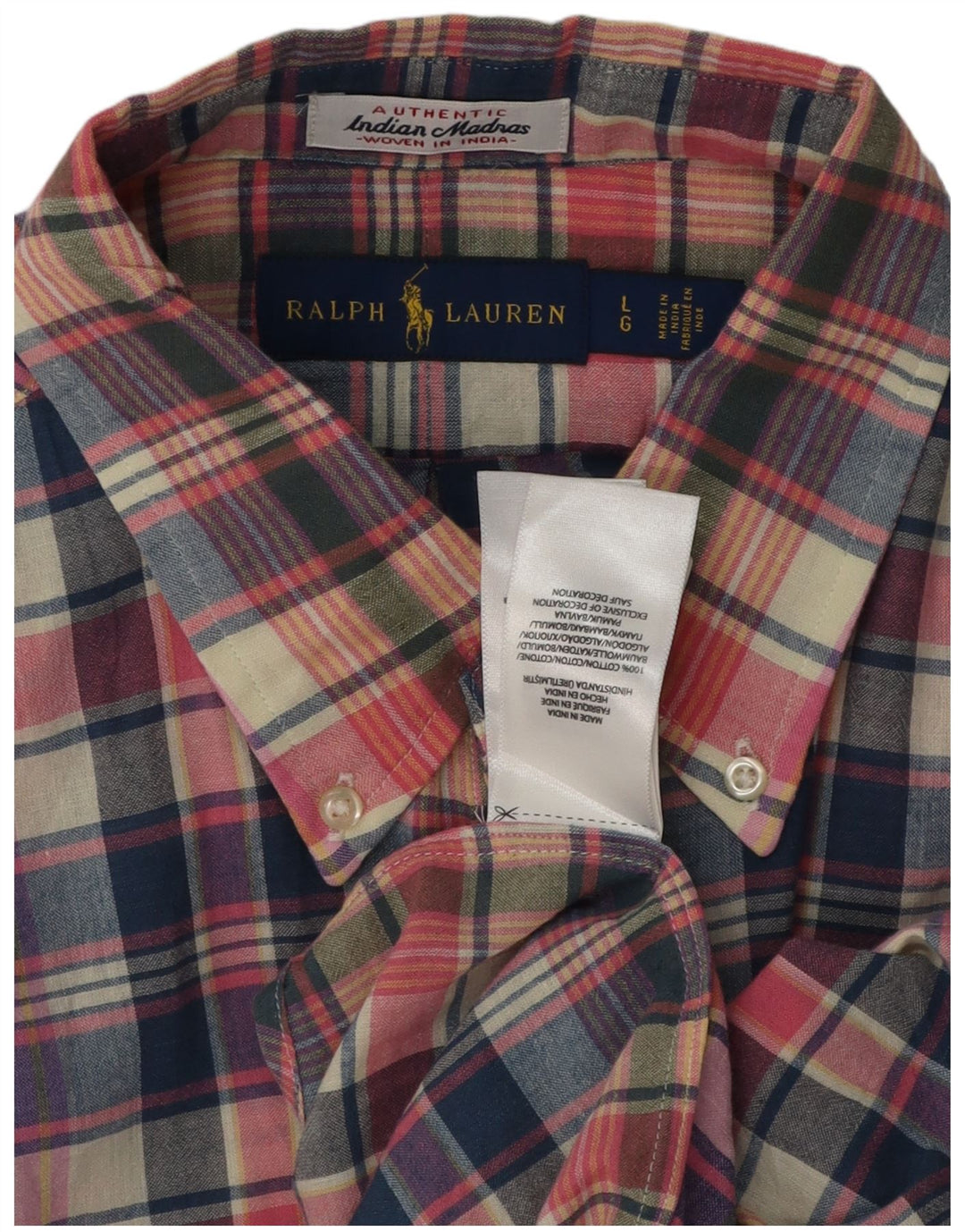 Ralph Lauren Camisa De Manga Corta Para Hombre Algodón A Cuadros Multicolor Grande