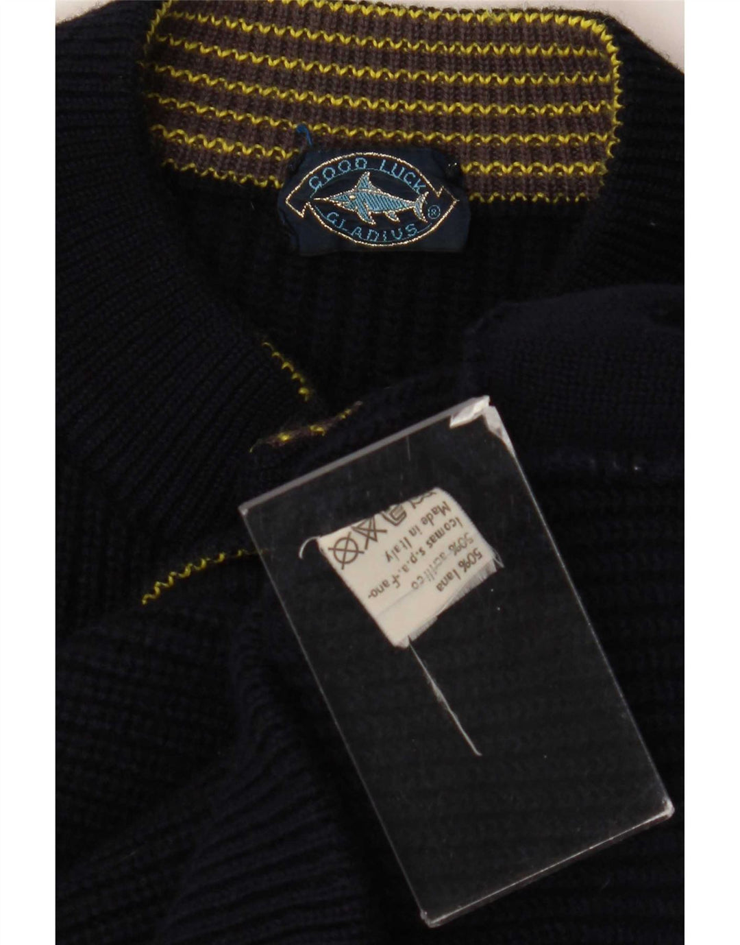 Good Luck - Cárdigan para hombre de lana azul marino mediano