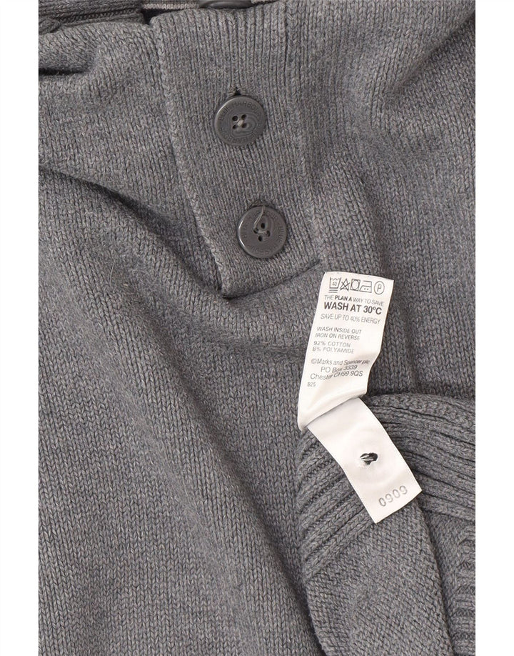 Marks & Spencer - Jersey para hombre, color azul, con botones y cuello, talla 2XL, color gris