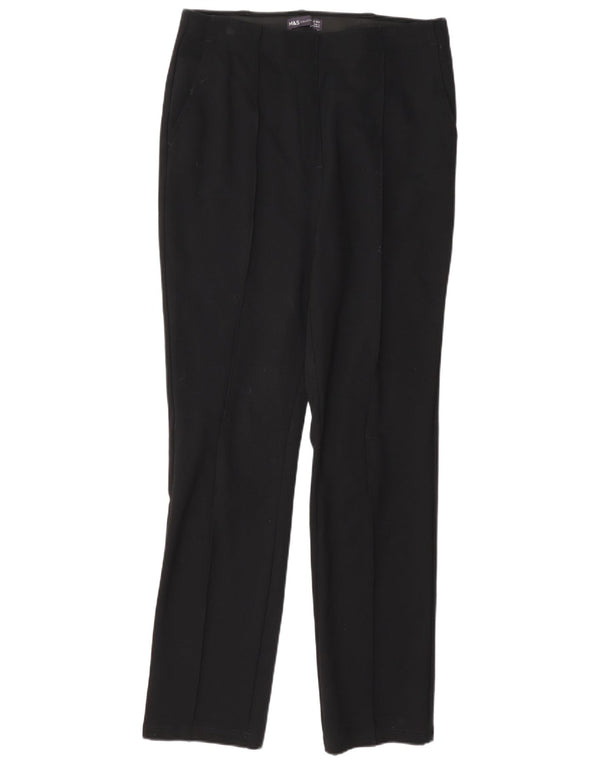 Marks & Spencer Pantalones de traje rectos para mujer UK 12 Medium W32 L30 Negro