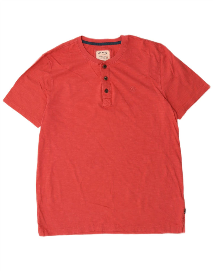 Camiseta de hombre Fat Face Top grande de algodón moteado rojo