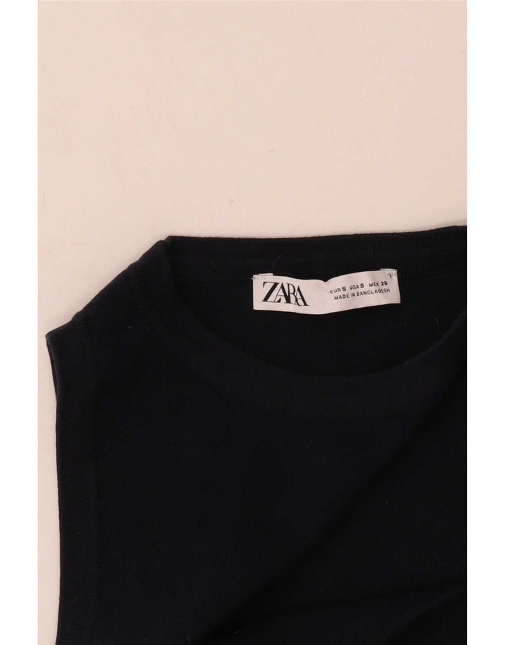 Zara Mujer Chaleco Top UK 8 Small Azul Marino