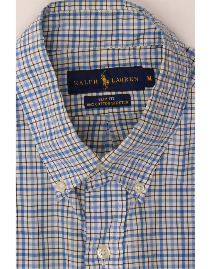 RALPH LAUREN Camisa slim fit de algodón a cuadros azul medio para hombre