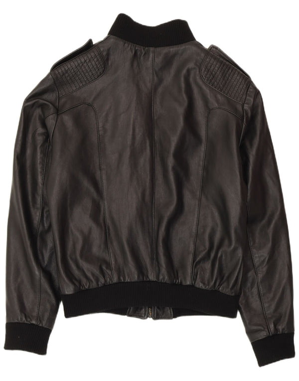 MIRA FURS Chaqueta de cuero militar para hombre IT 52 XL Cuero negro