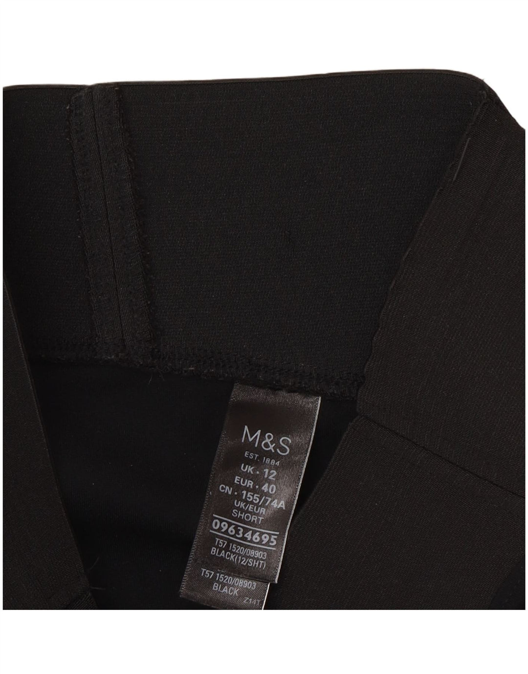 Marks & Spencer Leggings cortos para mujer UK 42 Viscosa negra mediana